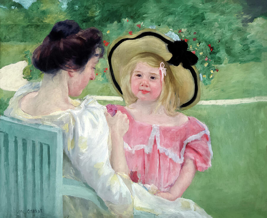 In The Garden By Mary Cassatt Painting
