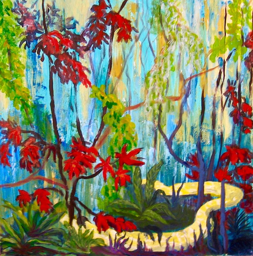 In the garden Painting by Erika Dick