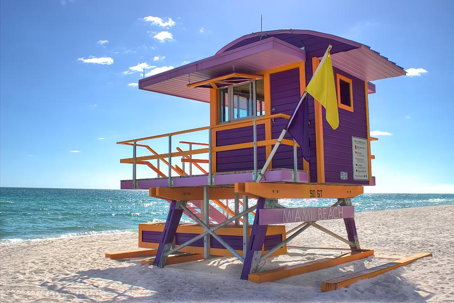 In The Groove - Miami Beach Lifeguard Station Photograph by Chrystyne Novack