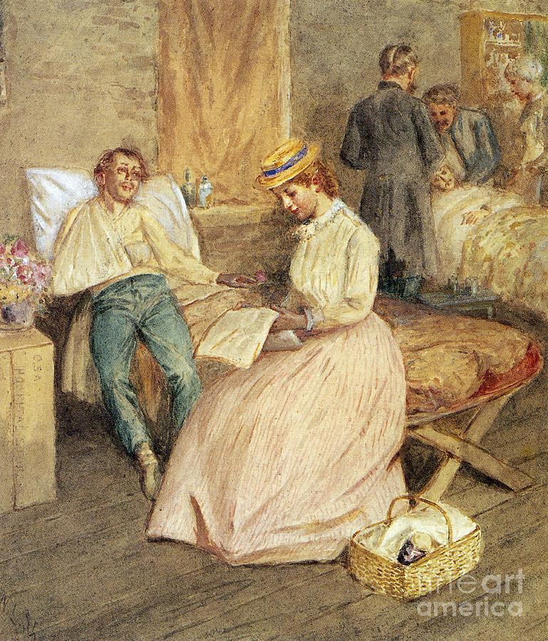 In the Hospital, 1861 Painting by William Ludwell Sheppard