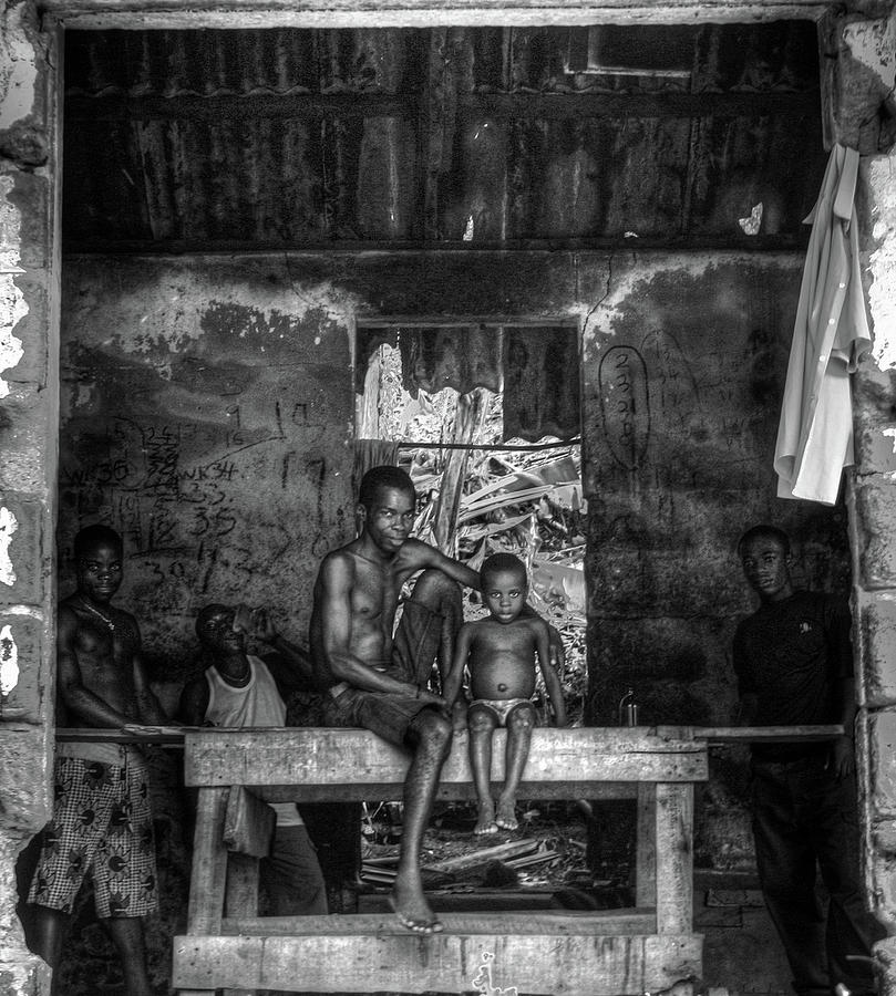 In the House Monochrome Lagos Nigeria Photograph by Wayne King