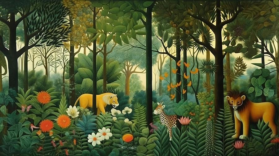 In the Jungle with Henri Digital Art by Karyn Robinson