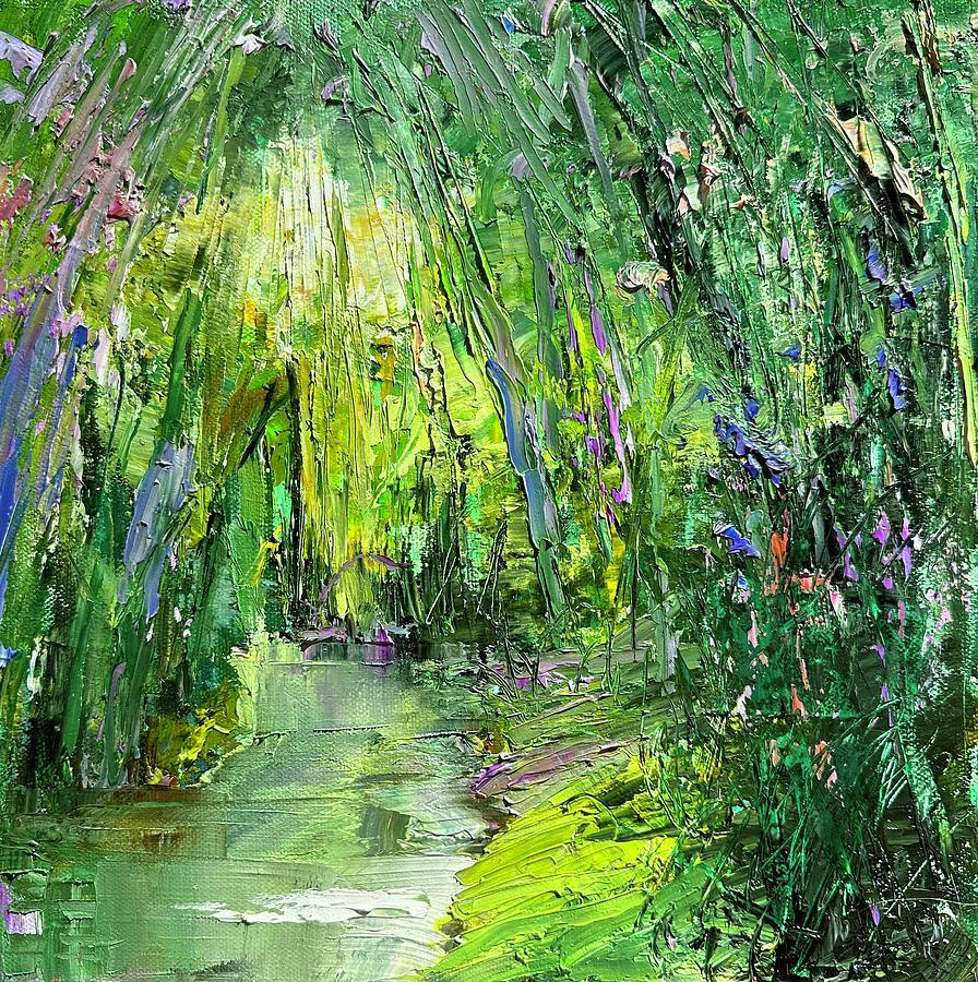 Forest Painting - In the land of frogs and fairies  by Julia S Powell