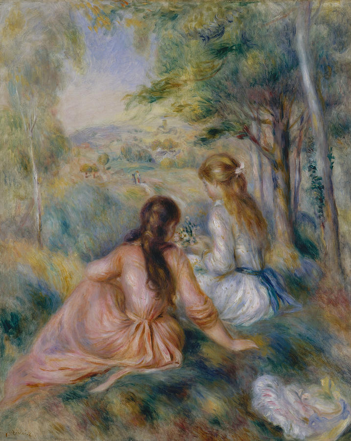 In the Meadow, 1888-1892 Painting by Auguste Renoir