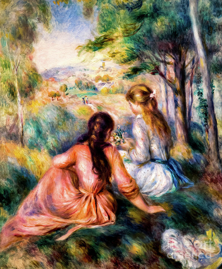 In the Meadow by Auguste Renoir 1892 Painting by Auguste Renoir