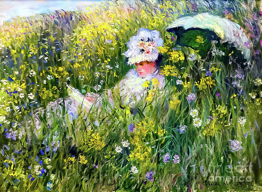 In the Meadow by Claude Monet 1876 Painting by Claude Monet