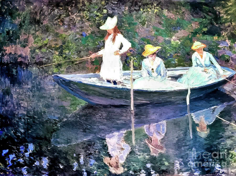In the Norwegian Boat at Giverny by Claude Monet 1887 Painting by Claude Monet