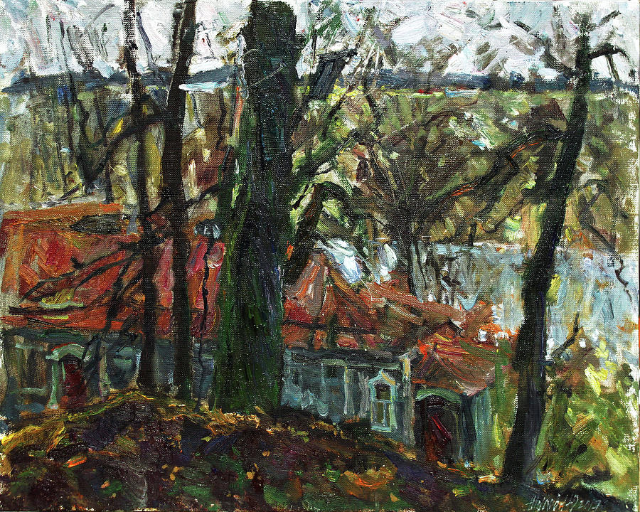 In the old park Painting by Juliya Zhukova