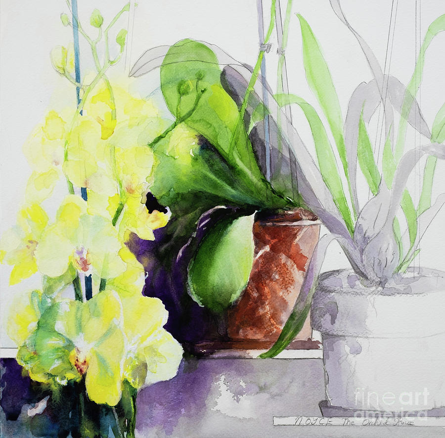 In The Orchid House Painting by Beryl Noyce
