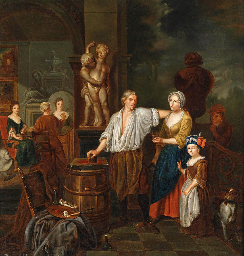 In the painters Studio Painting by Jan Josef Horemans the Younger