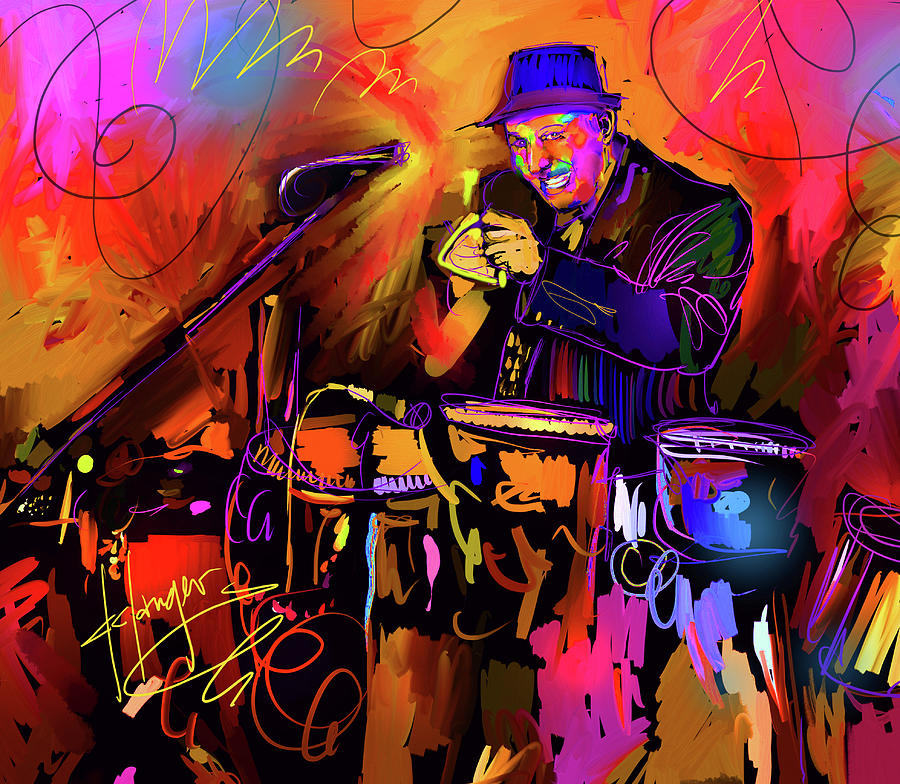 In The Percussion Zone Painting by DC Langer