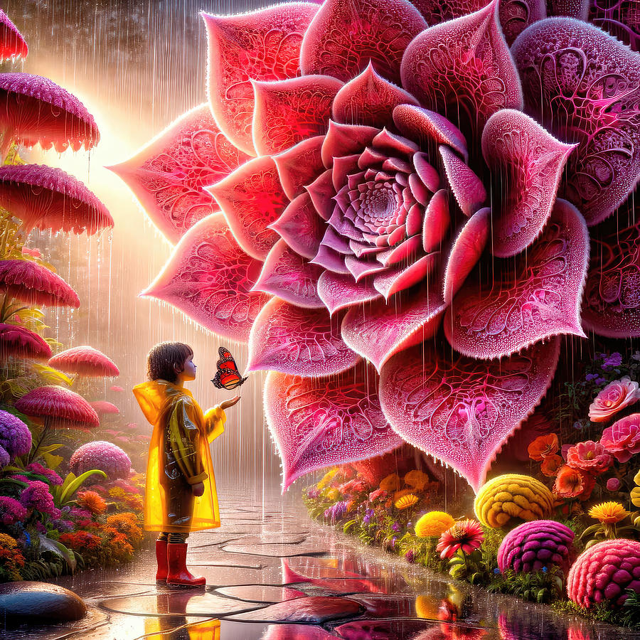 In the Realm of the Floral Giants Digital Art by Bill and Linda Tiepelman