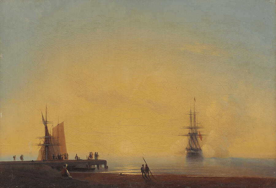 In the roads. Evening - Ivan Aivazovski Digital Art by Samuel HUYNH In the roads. Evening - Ivan Aivazovski Digital Art by Samuel HUYNH