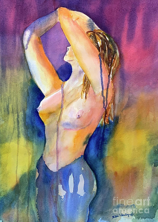 In The Shower Painting by Hilda Vandergriff