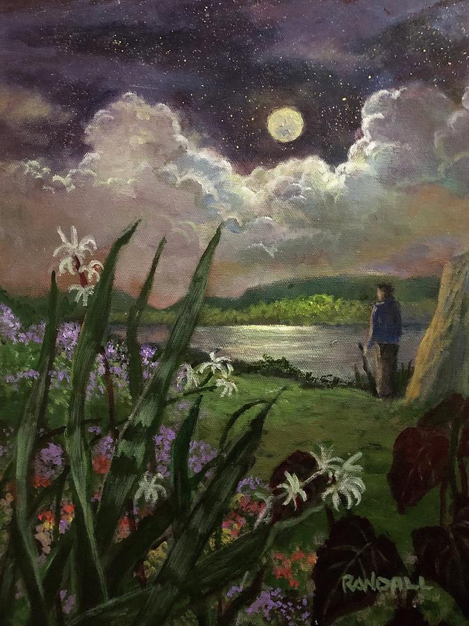 In The Still Of The Night.  Moonlight Moments Painting by Rand Burns
