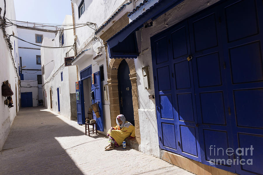 Blue Doors Photograph - In the Streets of Essaouira by Eva Lechner