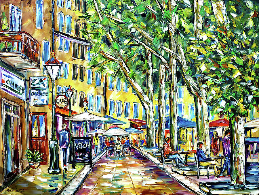 In The Streets Of Provence Painting by Mirek Kuzniar