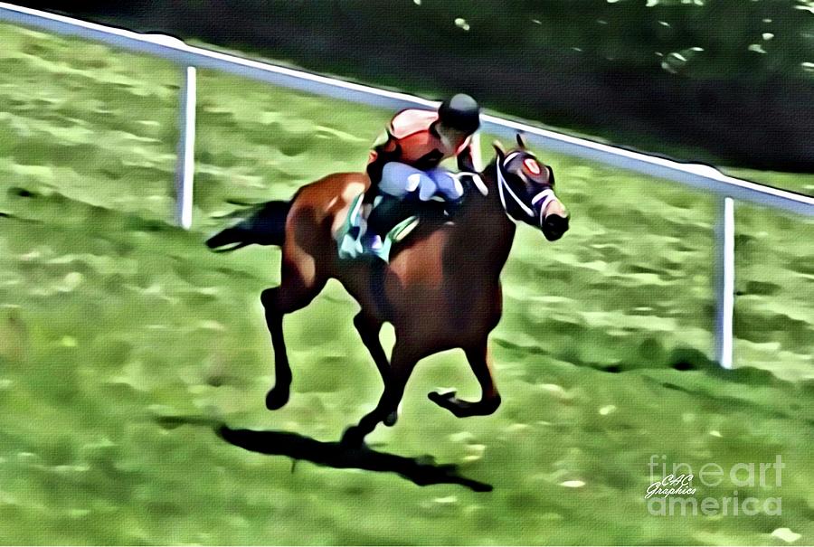 In the Stretch at Keeneland Digital Art by CAC Graphics