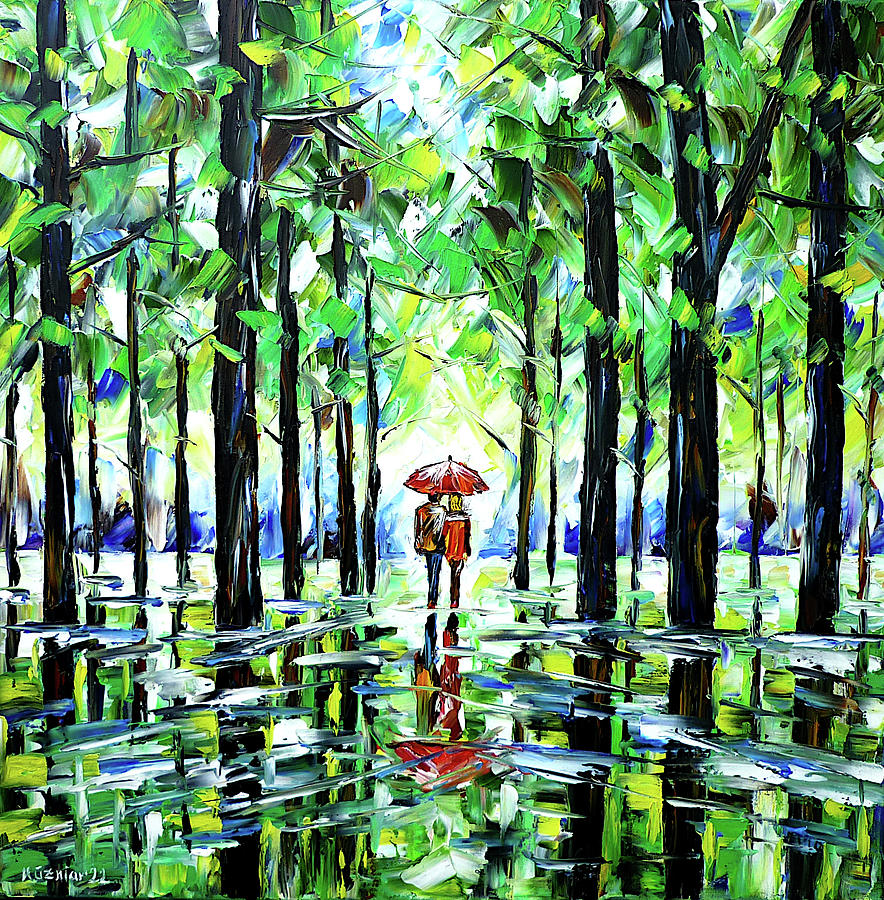 In The Summer Rain Painting by Mirek Kuzniar