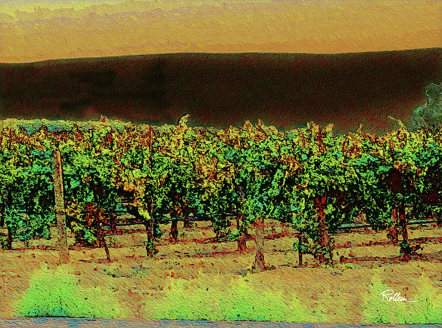 Grape Vines At Sundown Digital Art by Rolleen Carcioppolo