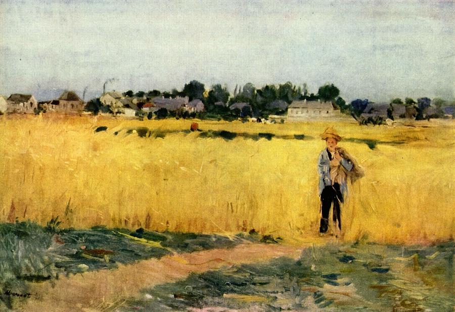 In The Wheatfield At Gennevilliers Berthe Morisot Painting
