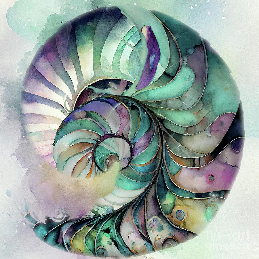 Nautilus Painting - In the Wild Wild Sea II by Mindy Sommers