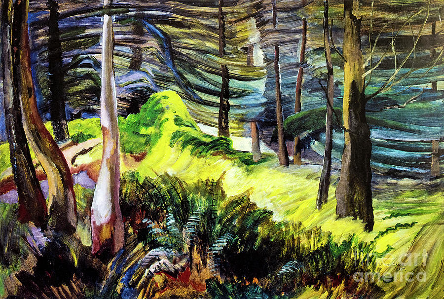 In the Woods of British Columbia by Emily Carr 1942 Painting by Emily Carr