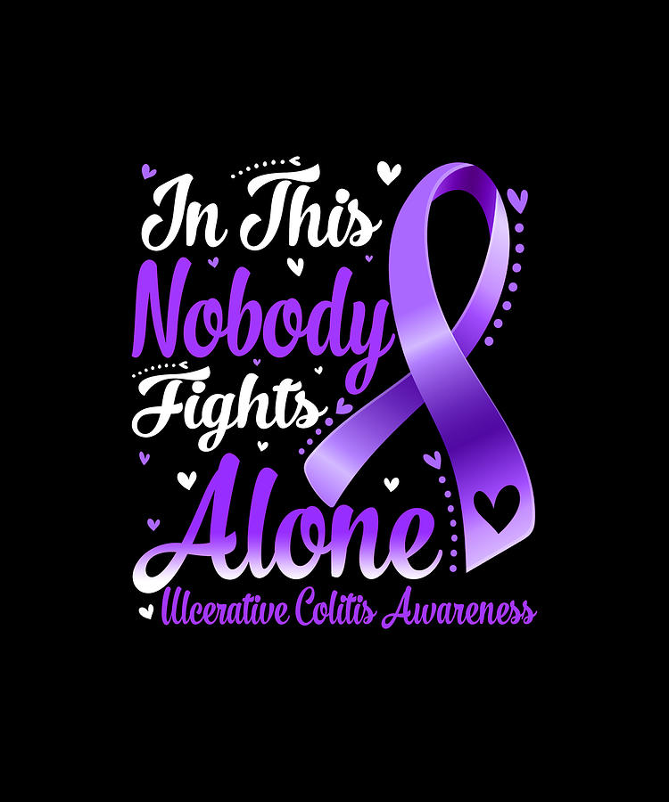 In This Family Nobody Fight Alone Ulcerative Colitis Awareness Drawing ...