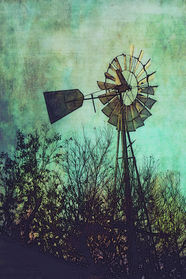 In Times Gone By Weathered And Worn Windmill Photograph by Ann Powell