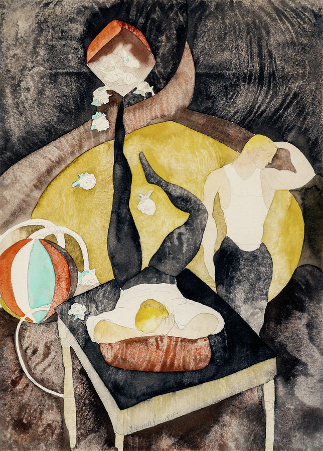 Museum Painting - In Vaudeville, Two Acrobat-Jugglers by Charles Demuth