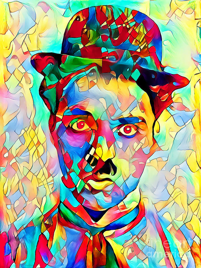 Charlie Chaplin in Vibrant Painterly Colors 20200516a Photograph by Wingsdomain Art and Photography