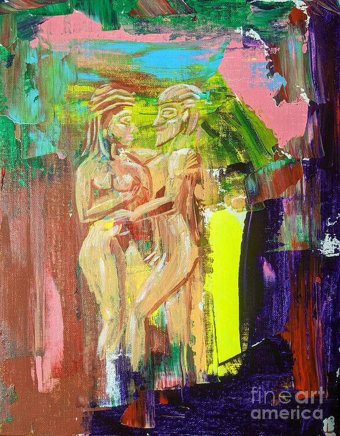 Inanna and Dumuzi in the Garden Painting by Echoing Multiverse