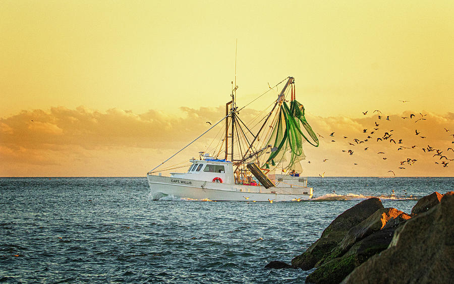 Inbound Shripm Boat Photograph by Bob Decker