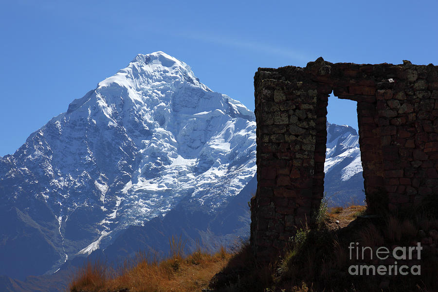 Inca doorway to the mountain gods Peru Photograph by James Brunker