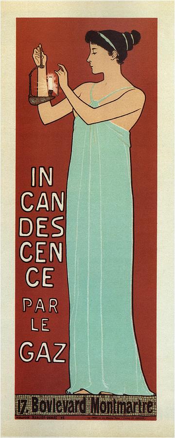 Paris Digital Art - Incandescence Par Le Gaz - Boulevard Montmartre -Paris - Art Nouveau - Vintage Advertising Poster by Studio Grafiikka