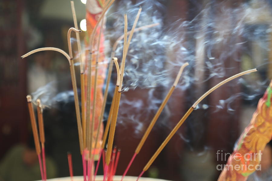 Incense Burning Asia  Photograph by Chuck Kuhn