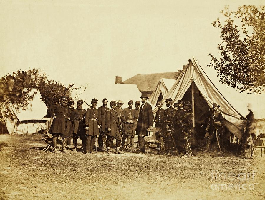 Incident of the War President Lincoln on the Battlefield of Antietam October 1862 Photograph by Peter Ogden