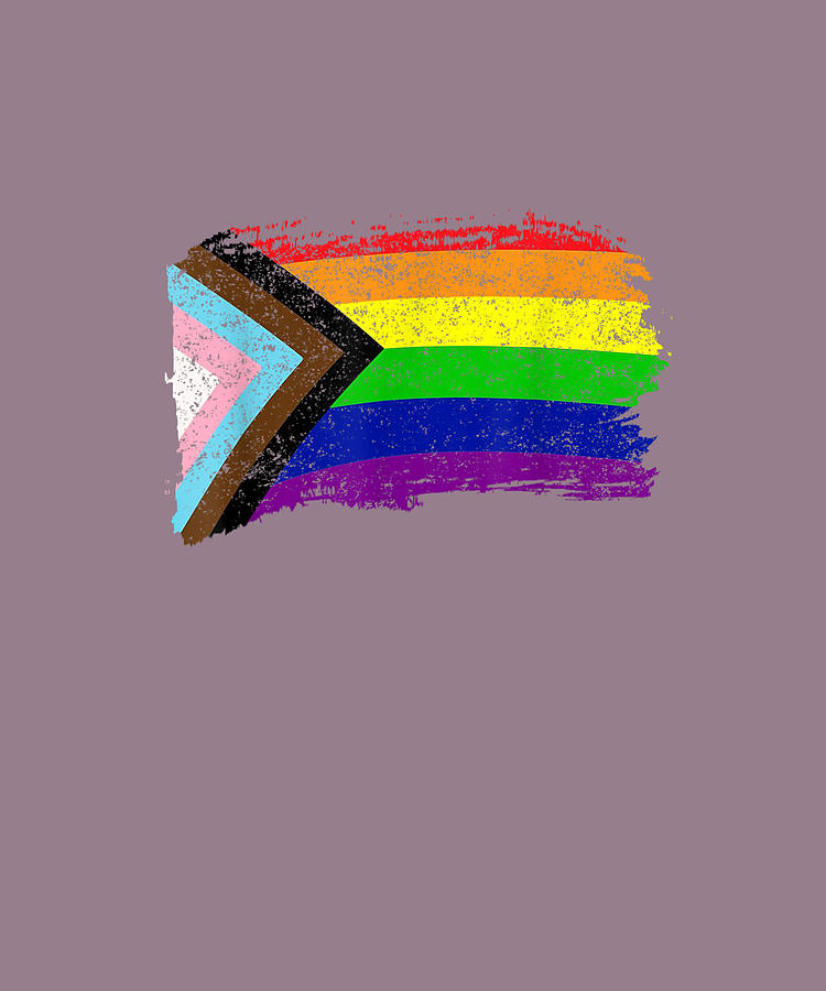 Inclusive Progress Pride Flag Gay Pride Lgbtq Rainbow Flag T Shirt Drawing By Grant Alicia
