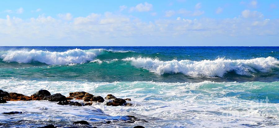 Incoming Tide At Glass Beach Kauai Hawaii Photograph