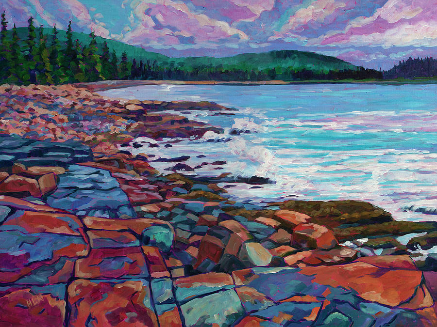 Incoming Tide on Schoodic Acadia Painting by Heather Nagy