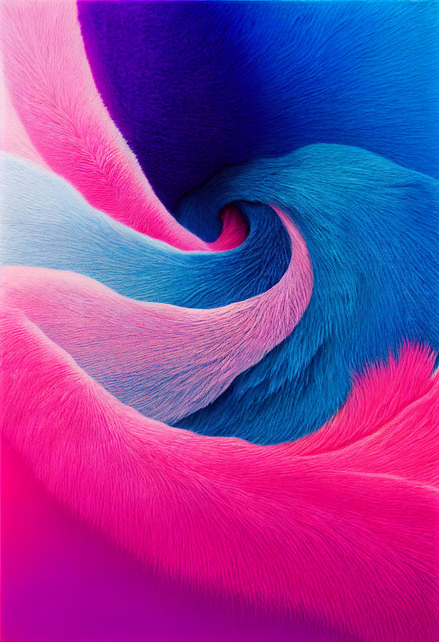 Fantasy Painting - Incredible  Abstract  Gradient  Fur  Wool  Pink  Blue  White  C645563b06635  B99043  645a043e  043e9 by Celestial Images