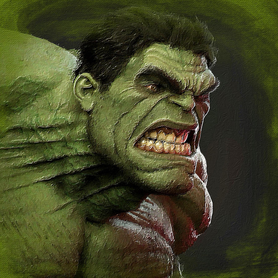 Incredible Hulk Angry Painting by Tony Rubino