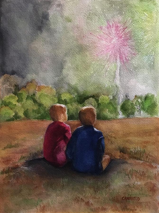 Independence Day Painting by Ellen Canfield