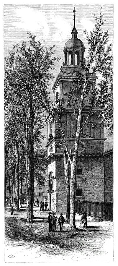 Independence Hall, 1874 Drawing by Granville Perkins