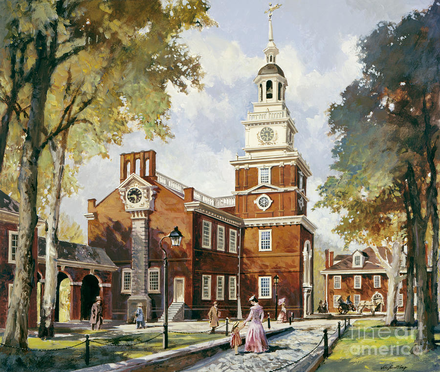 Independence Hall - Bicentennial Of The United States Constitution Painting by John Swatsley