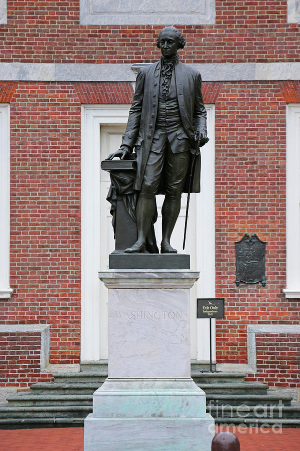 George Washington Statue at Independence Hall 8097 Photograph by Jack Schultz