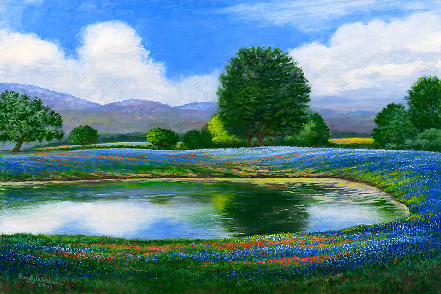 Independence Pond Painting by Randy Welborn