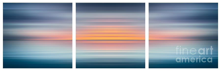 India Colors - Abstract Wide Oceanscape Triptych Digital Art by Stefano Senise