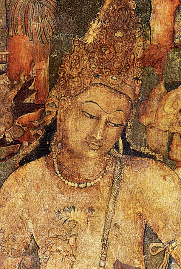 INDIA. Fresco from Ajanta caves, c. 450-500 Digital Art by Tom Hill ...