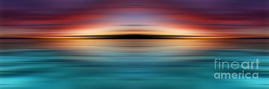 India Sunset Colors - Abstract Wide Sunset Wall Art Photograph by Stefano Senise